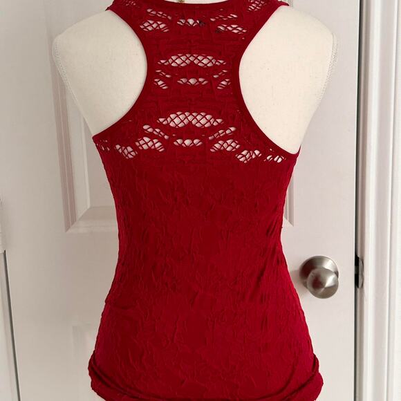 Katily Embroidered Floral Laced Cherry Size Small 2000s Tank - Picture 2 of 5